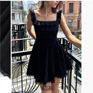 NWT COMMENSE costal cowgirl black lace dress LBD Size small